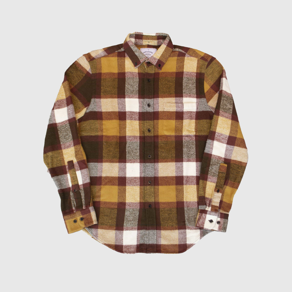 Portuguese Flannel LS Terracota Check Shirt - Multi Front