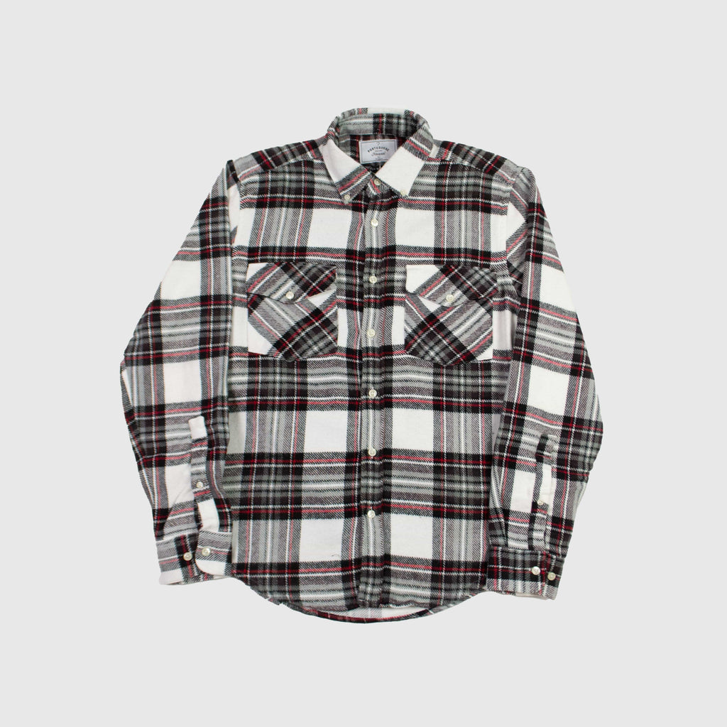 Portuguese Flannel Frosk Check Overshirt - White / Black / Red - Front 