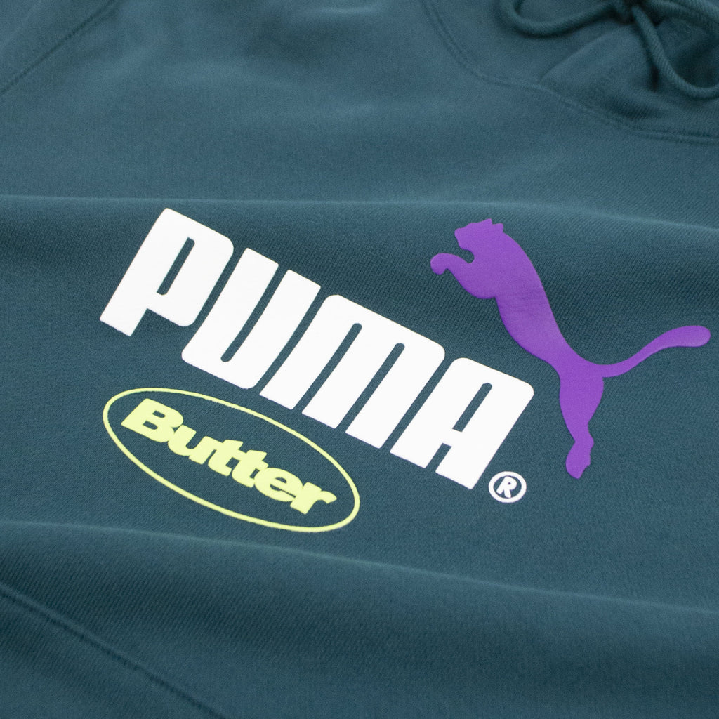 Puma x BUTTERGOODS Hood - Deep Teal Graphic Close Up