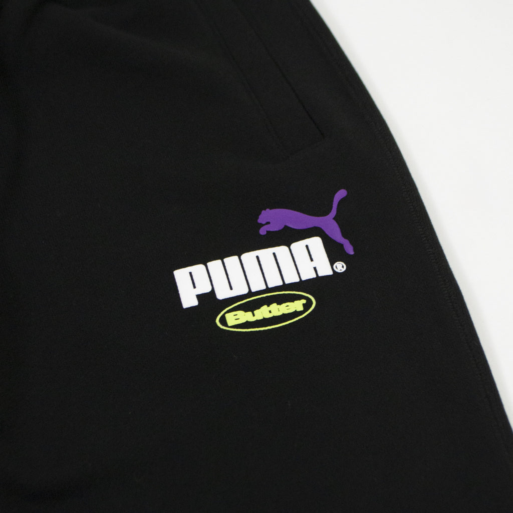 Puma x BUTTERGOODS Sweatpants - Puma Black Graphic Close Up 