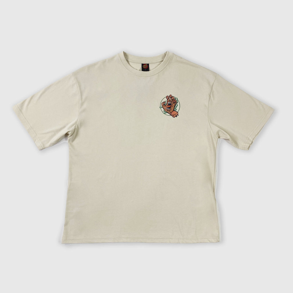 Santa Cruz SS Opus Hand Overlay Tee - Off White - Front With Top Left Graphic