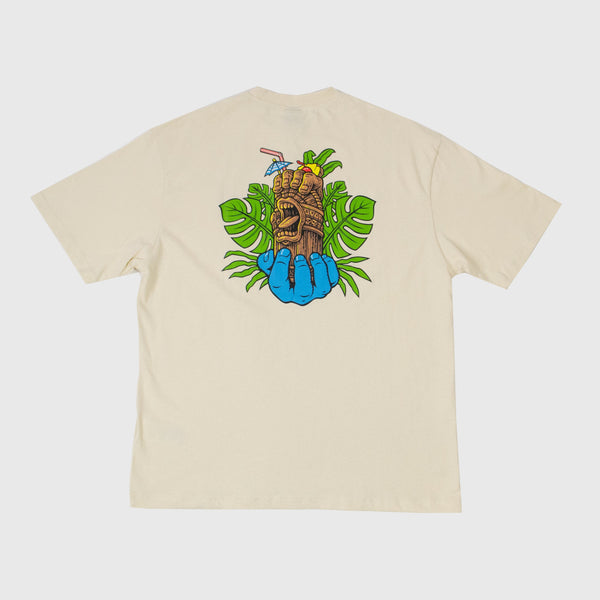 Santa Cruz Tiki Hand Tee - Off White - Back