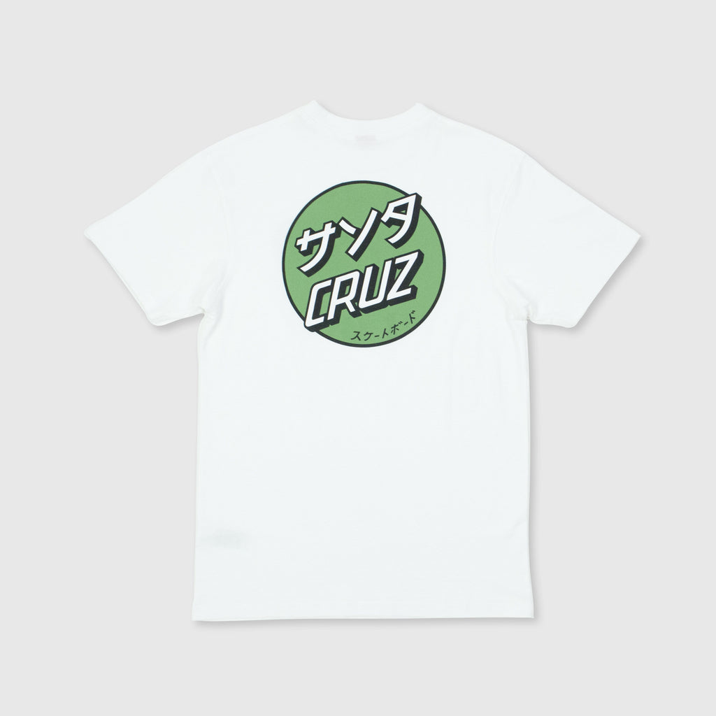 Santa Cruz SS Mixed Up Dot Tee - White Back With Large Printed Graphic Logo