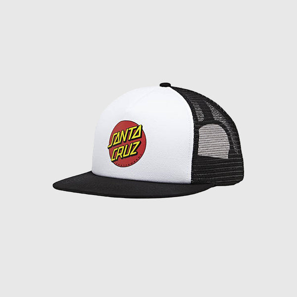  Santa Cruz Classic Dot Mesh Cap - White / Black Front 