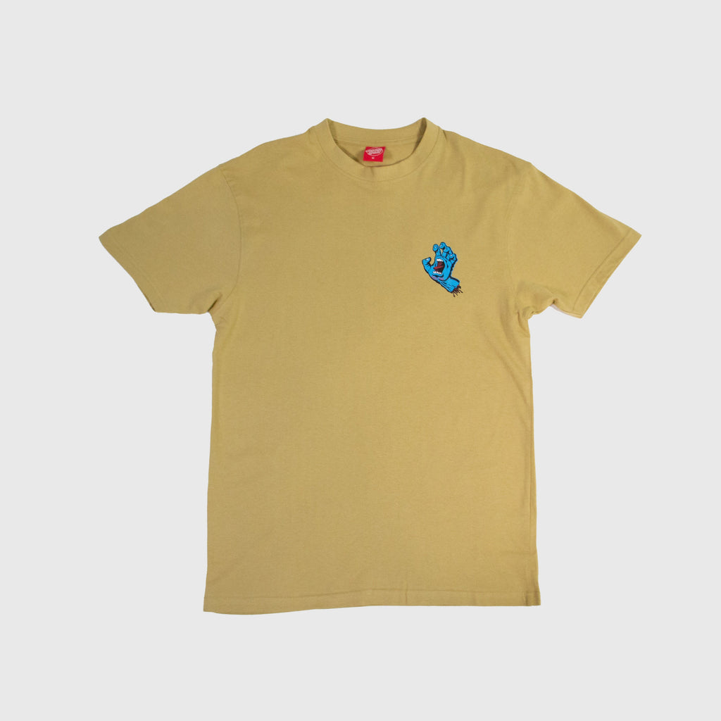 Santa Cruz Screaming Hand Chest Tee - Parchment - Front