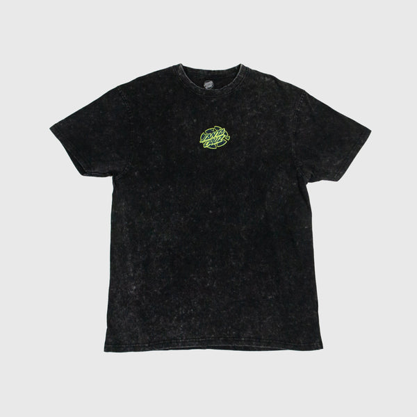 Santa Cruz Rigid Screaming Hand Tee - Black Acid Wash - Front