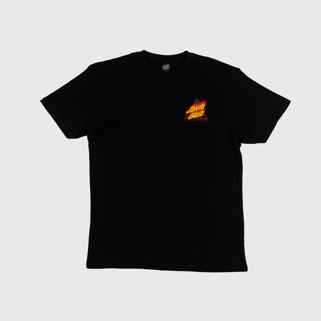 Santa Cruz SS Flamed Not A Dot Tee - Black - Front