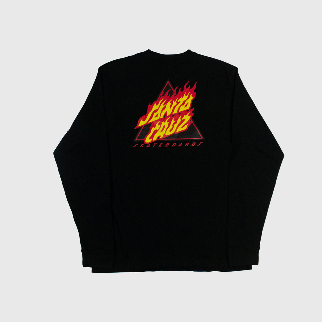 Santa Cruz LS Flamed Not A Dot Tee - Black - Back