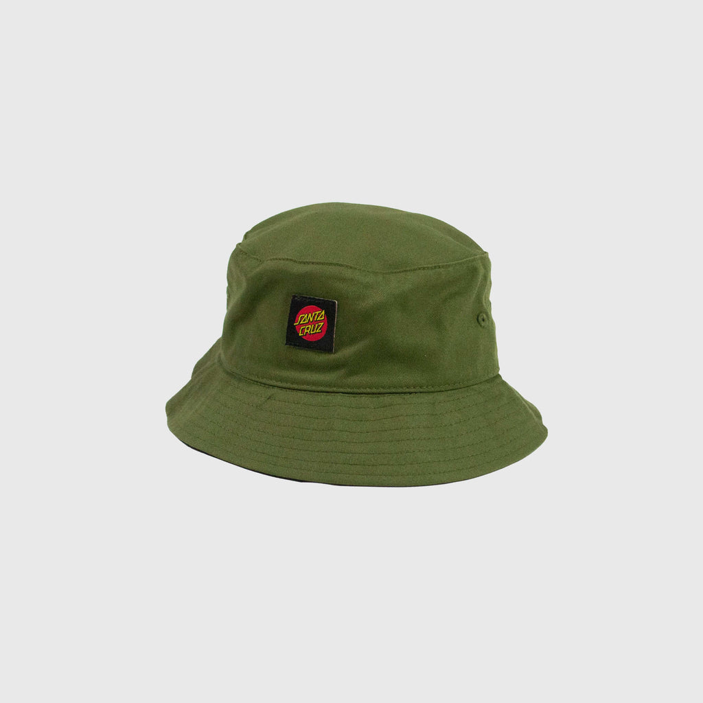 Santa Cruz Classic Label Bucket Hat - Moss - Front
