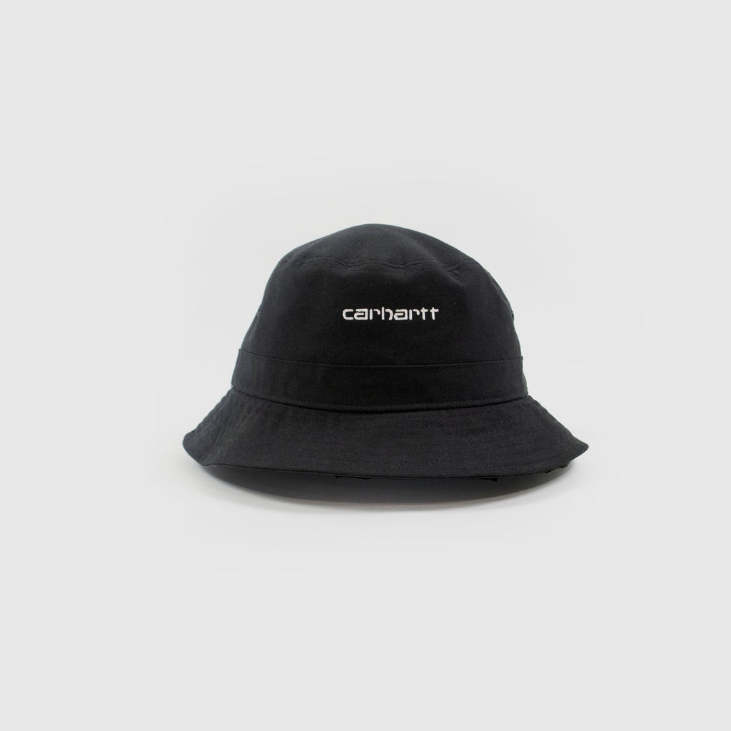 Carhartt WIP Script Bucket Hat - Black / White - Front