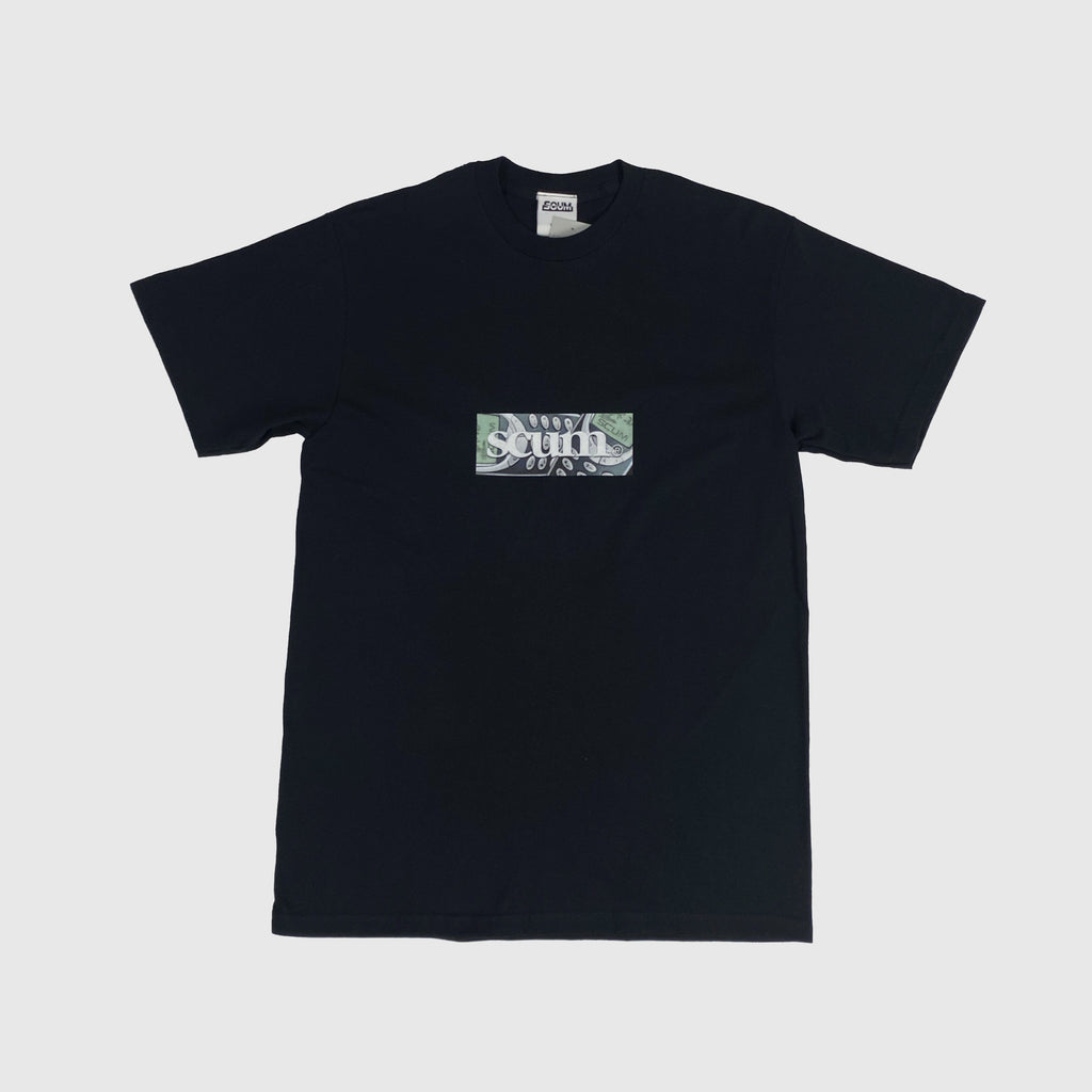 Scum SS Mokia Tee - Black - Front With Central Chest Box Logo Graphic 