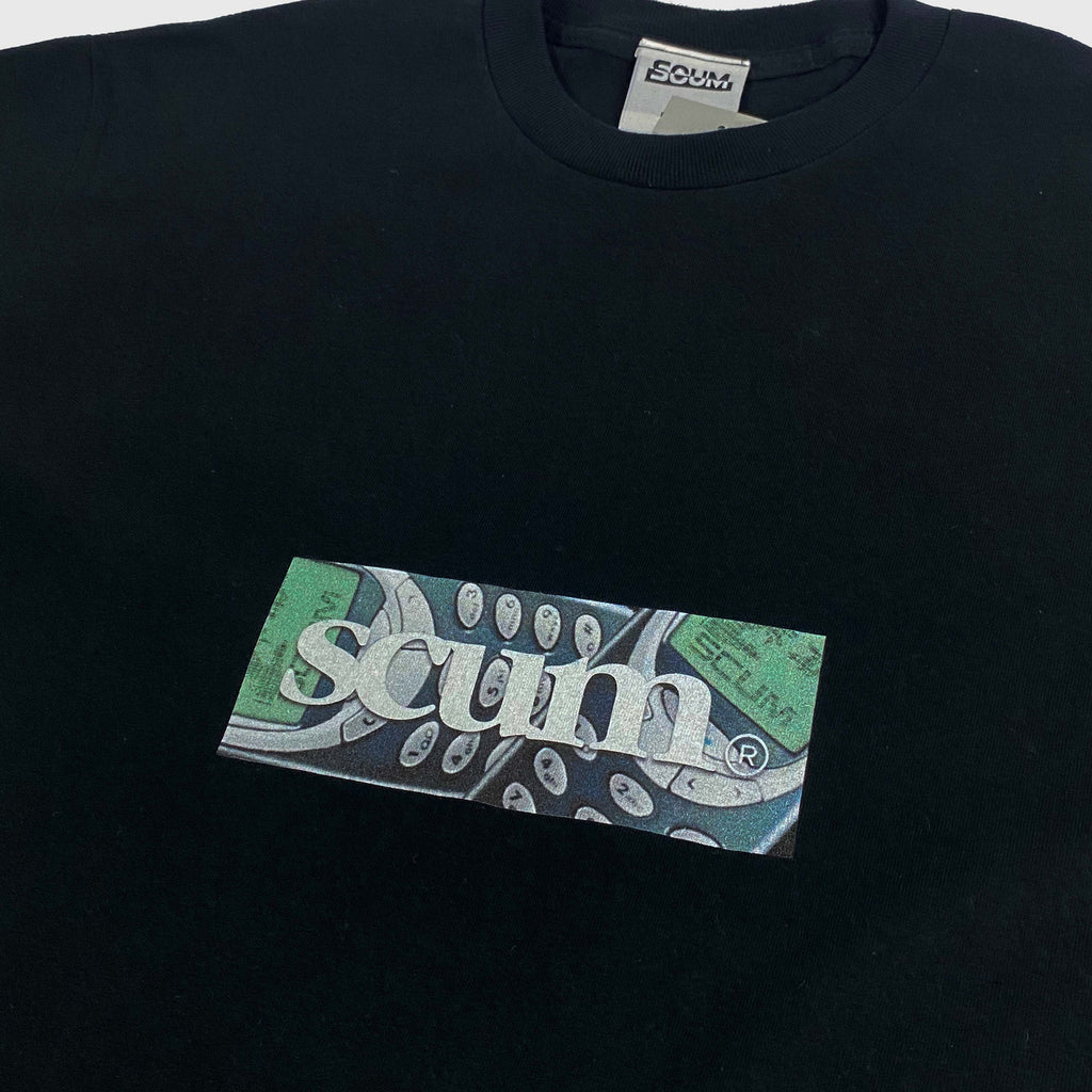 Scum SS Mokia Tee - Black - Close Up Front Chest Graphic