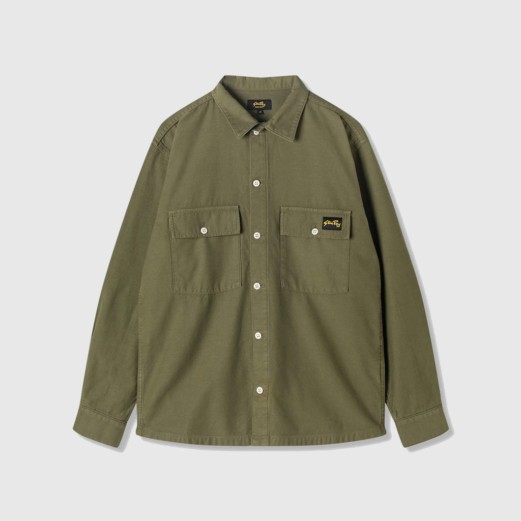 Stan Ray CPO Shirt - Dark Olive Sateen - Front