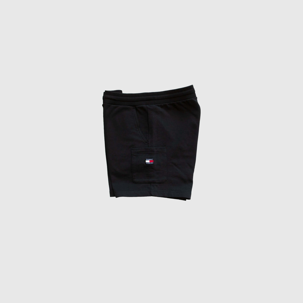 Tommy Jeans Badge Cargo Beach Short - Black - Side On