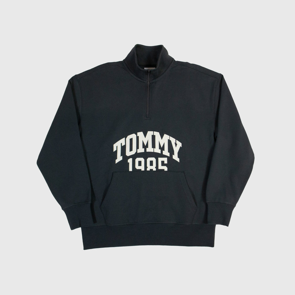 Tommy Jeans Relaxed Authentic Half Zip - New Charcoal - Front