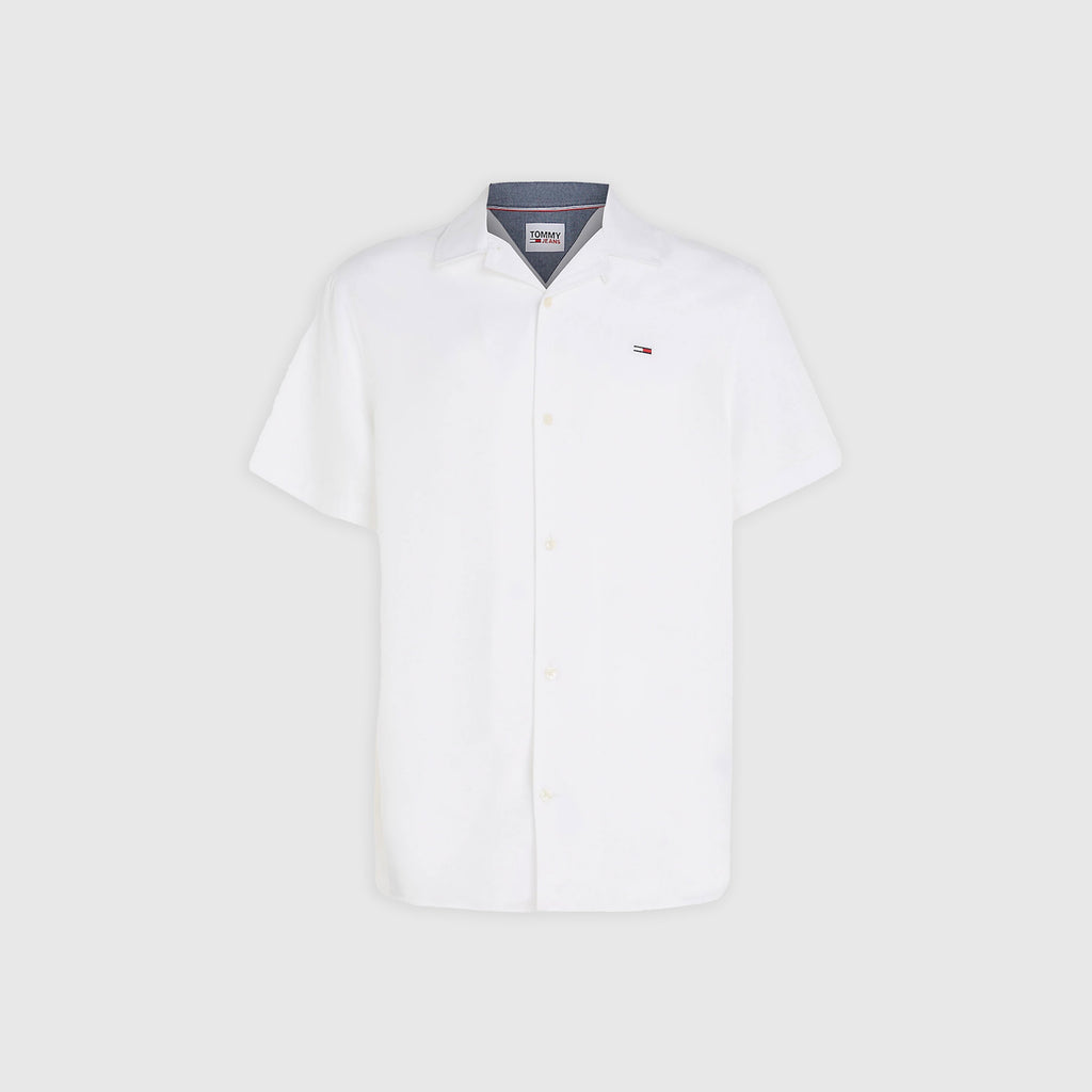 Tommy Jeans Classic Solid Camp Shirt - White - Front