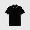 Twin Tipped Fred Perry Shirt - Black / Ecru / Pistachio - Front