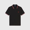 Twin Tipped Fred Perry Shirt - Black / White / BT Red - Front