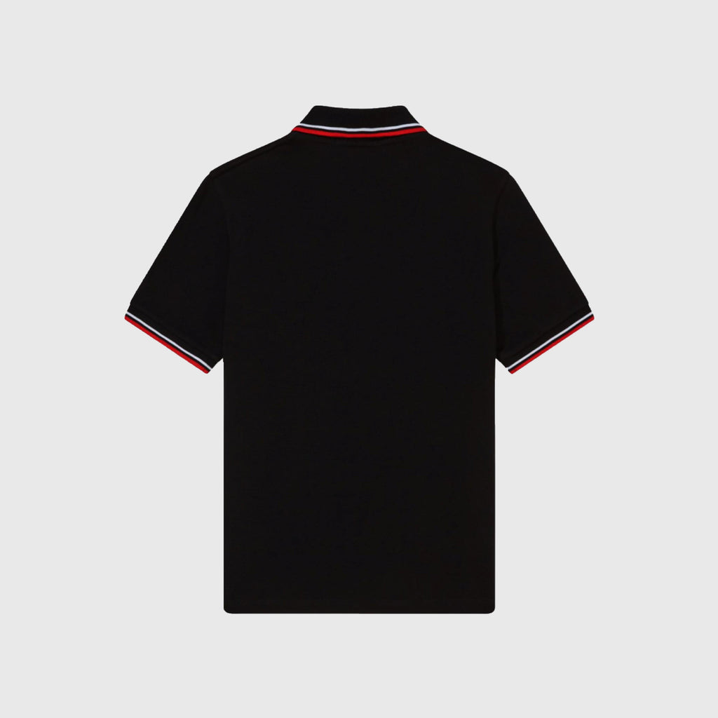 Twin Tipped Fred Perry Shirt - Black / White / BT Red - Back