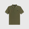 Twin Tipped Fred Perry Shirt - Military Green - Front