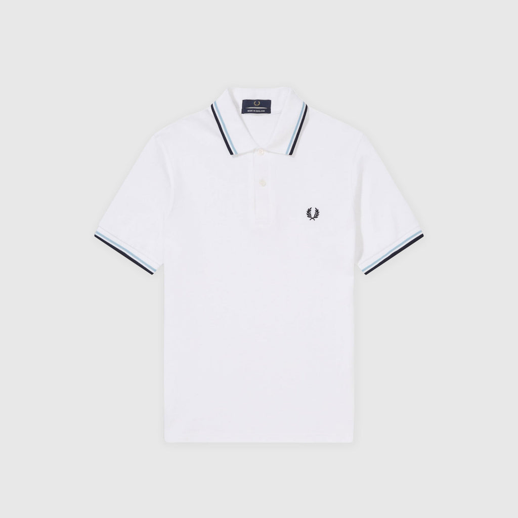 Twin Tipped Fred Perry Shirt - White - Front