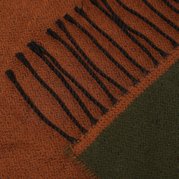 Universal Works Scarf - Brown / Charcoal - Close Up