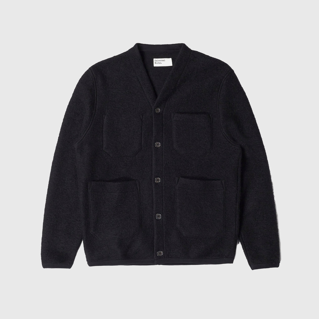 Universal Works Cardigan - Black - Front