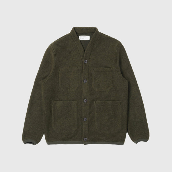 Universal Works Cardigan - Olive - Front