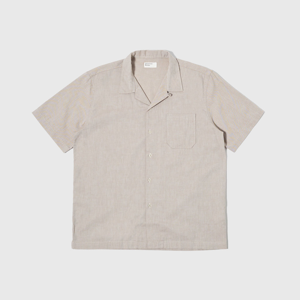 Universal Works Road Shirt - Sand - Front