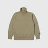 Universal Works Half Zip Sweat Shirt - Light Olive - Front