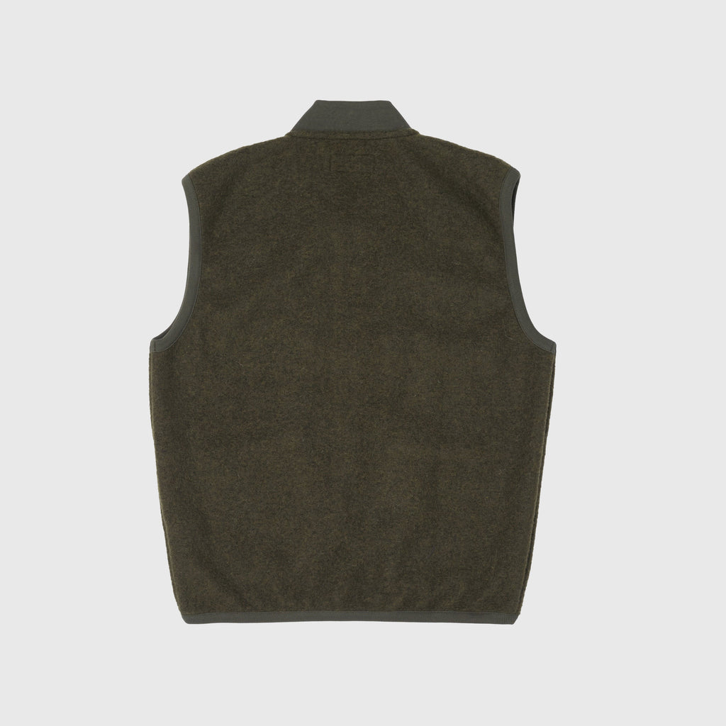 Universal Works Zip Waistcoat - Olive - Back