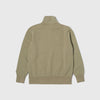 Universal Works Half Zip Sweat Shirt - Light Olive - Back