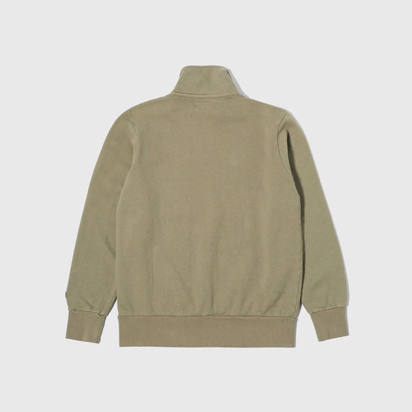 Universal Works Half Zip Sweat Shirt - Light Olive - Back