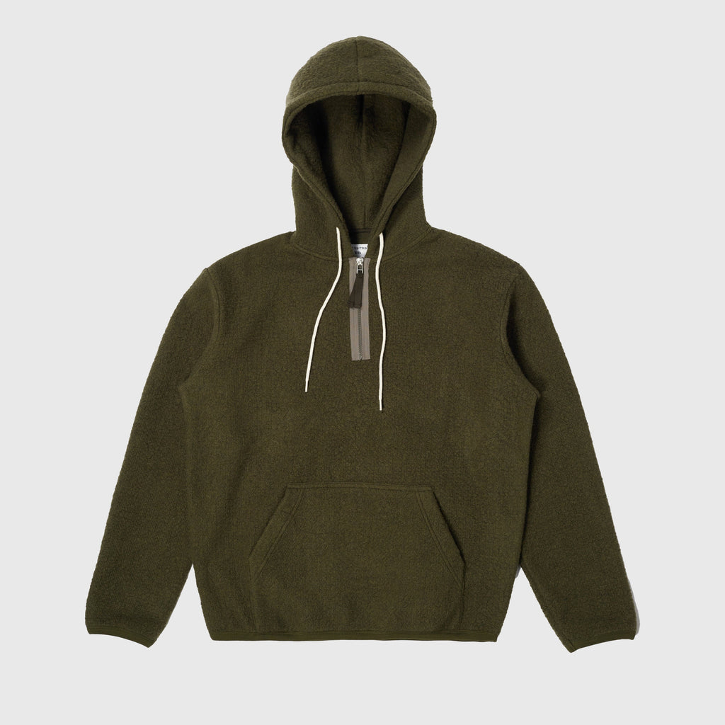 Universal Works Beach Hoody - Olive - Front