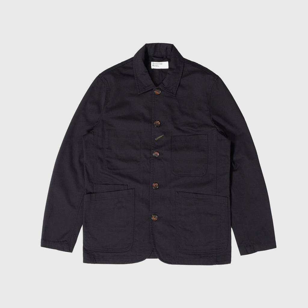 Universal Works Bakers Jacket - Black - Front