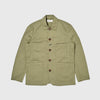 Universal Works Bakers Jacket - Light Olive - Front