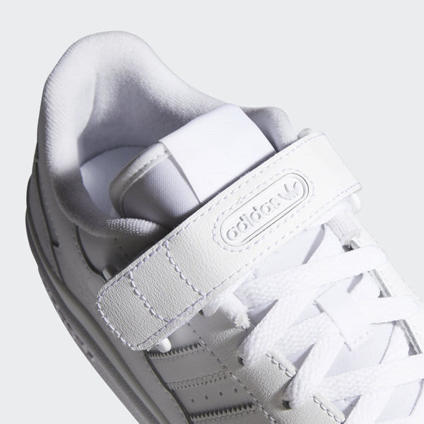Adidas Forum Low  - Cloud White / Cloud White / Cloud White Strap Close Up