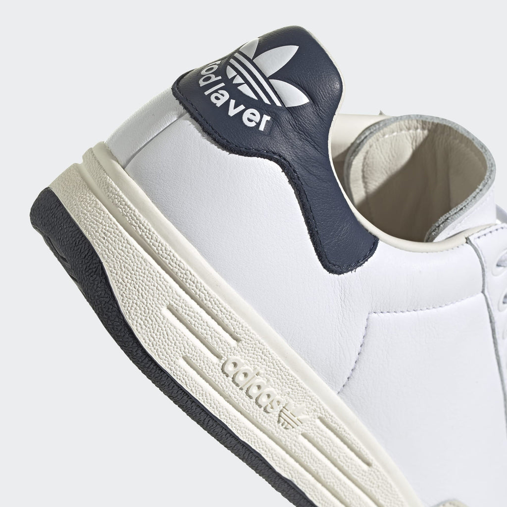 Adidas Rod Laver - Cloud White / Collegiate Navy / Off White Heel Logo