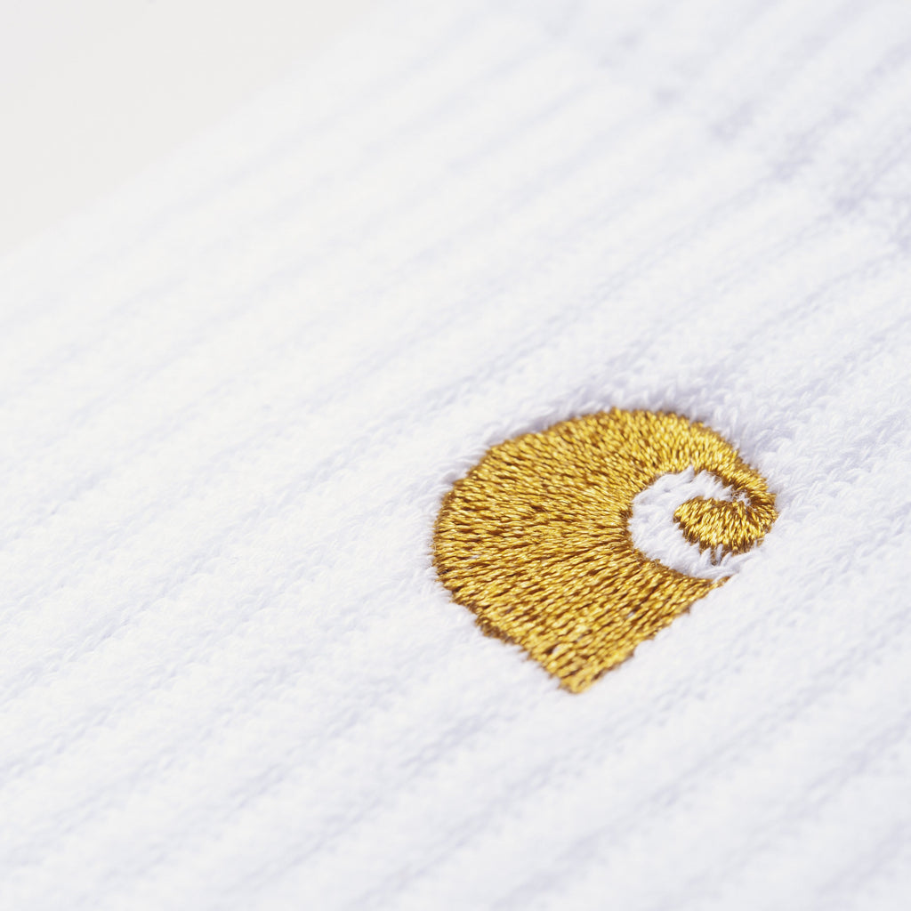 Carhartt WIP Chase Socks - White / Gold Logo