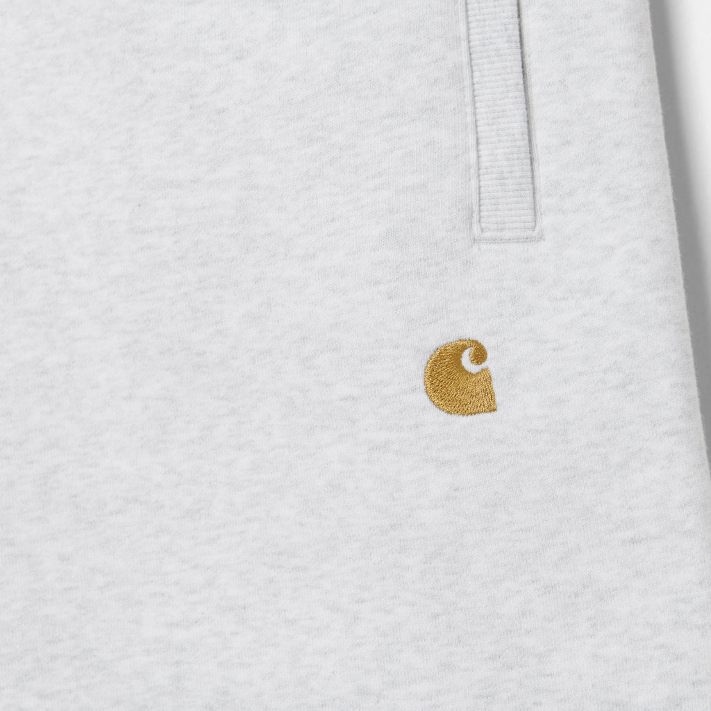 Carhartt WIP Chase Sweat Short - Ash Heather / Gold Logo