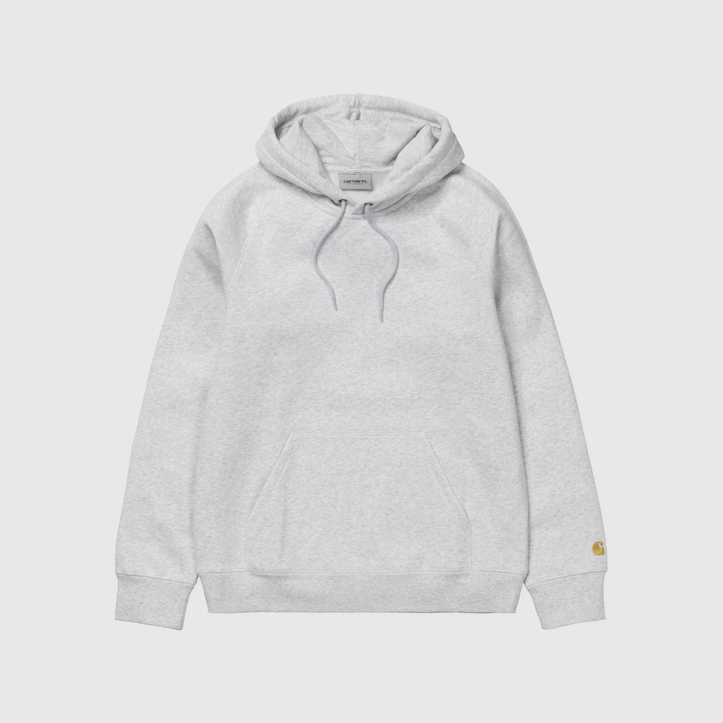 Carhartt WIP Hooded Chase Sweat - Ash Heather / Gold Front
