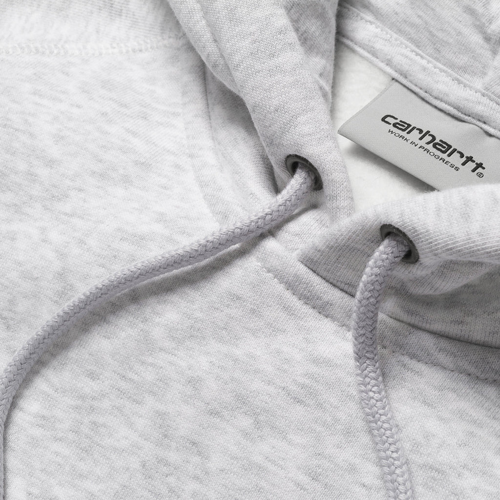 Carhartt WIP Hooded Chase Sweat - Ash Heather / Gold Drawstring