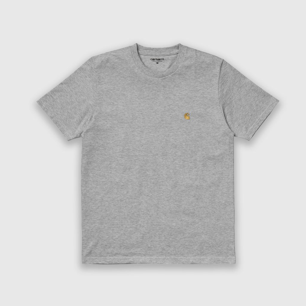 Carhartt WIP SS Chase Tee - Grey Heather / Gold Front