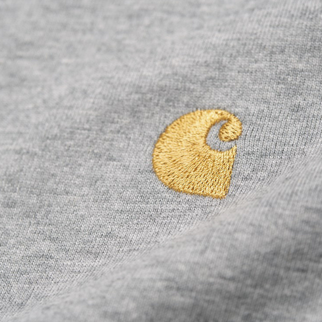 Carhartt WIP SS Chase Tee - Grey Heather / Gold Logo