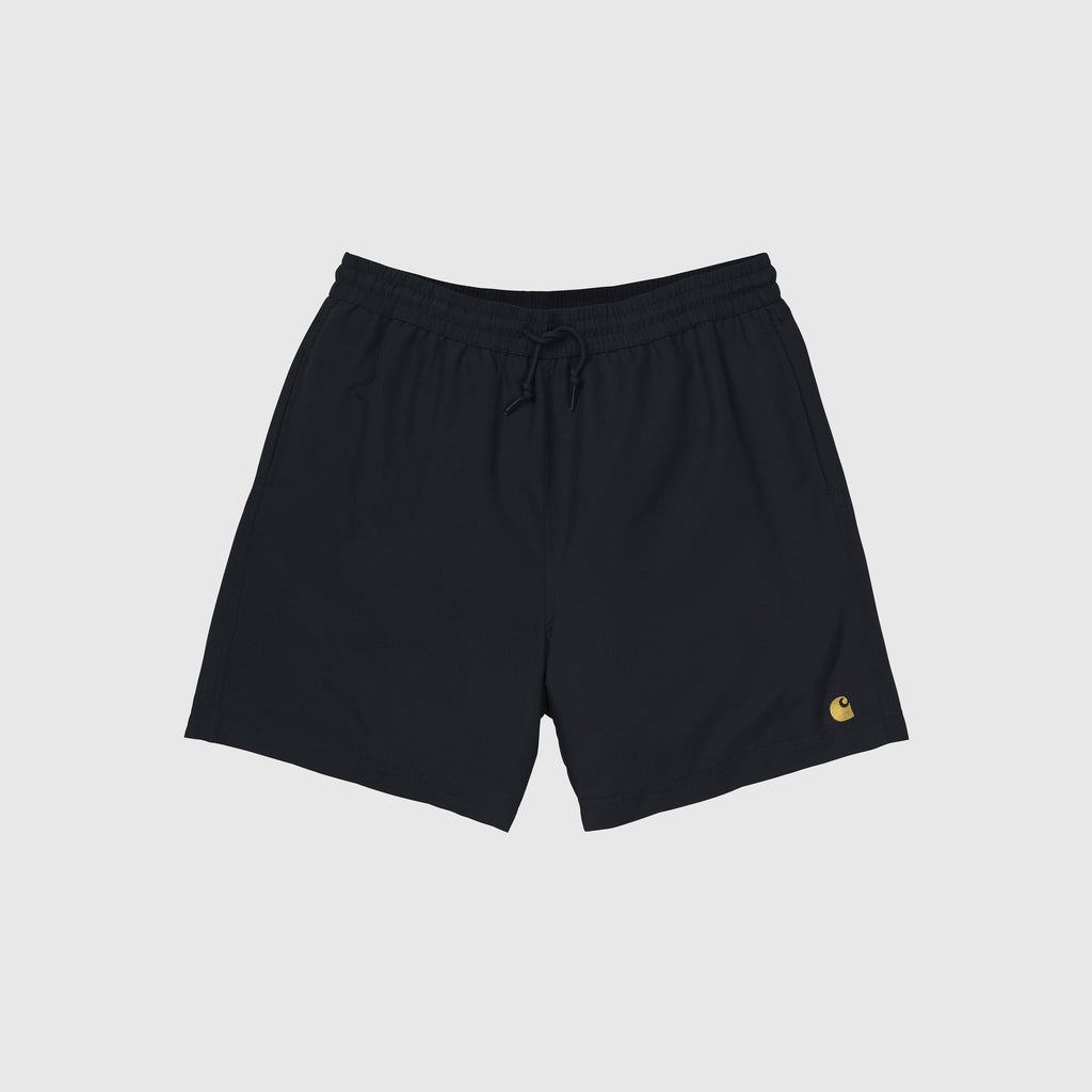 Carhartt WIP Chase Swim Trunks - Black / Gold Front