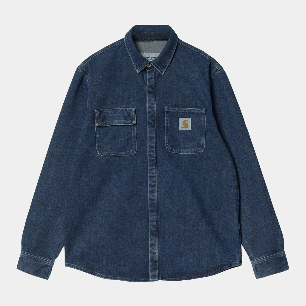 Carhartt WIP Salinac Shirt Jacket - Blue Stone Wash Front 