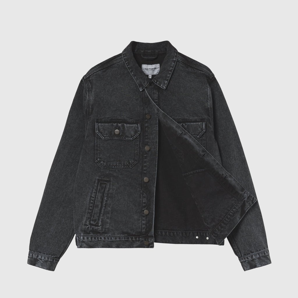 Carhartt WIP Stetson Jacket - Black Stone Washed Open