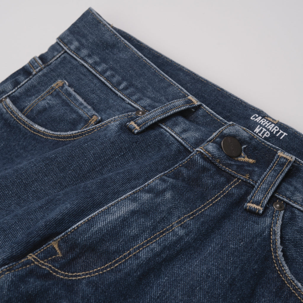 Carhartt WIP Vicious Pant - Blue Stone Washed Front Waist 