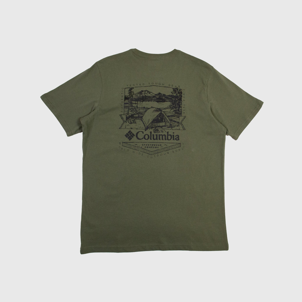 Columbia Rockaway River Back Graphic Tee - Stone Green - Back