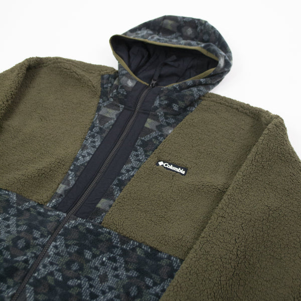  Columbia Backbowl Sherpa Full Zip Hood - Olive Green Chest 